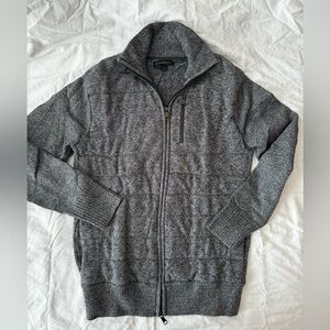 Banana Republic Men's Charcoal Zip-Up Sweater